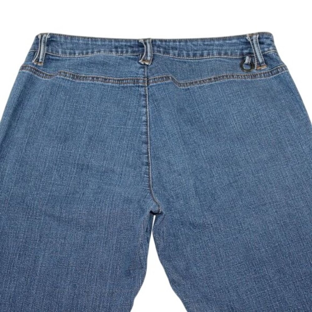 DKNY Womens Sz 4 Medium Wash Raw Edge Hem Bootcut Denim Blue Jeans - Picture 3 of 7